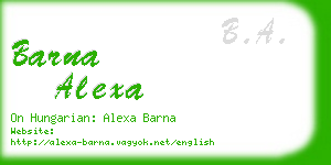 barna alexa business card